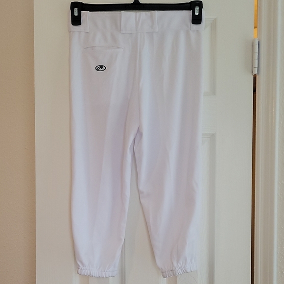 White Elastic Waist Pants - Picture 2 of 5